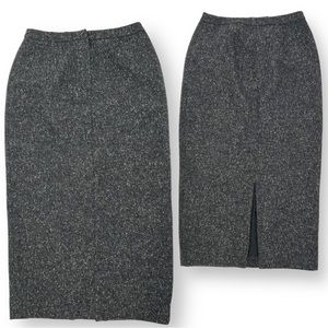 Lauren Ralph Lauren Marled Wool Grey Midi Pencil Skirt Size 4